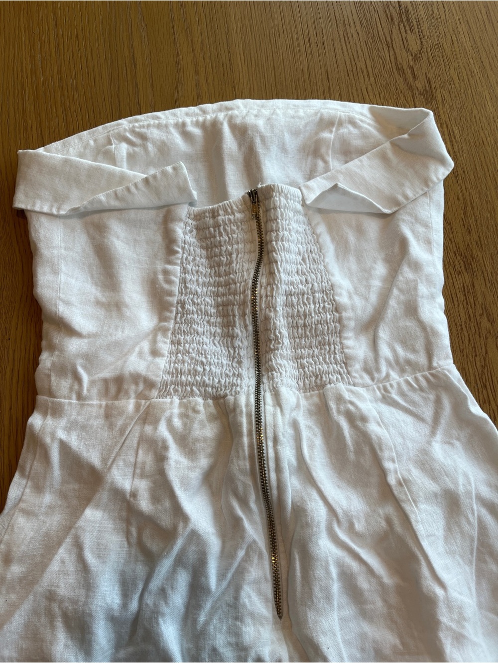Reformation Marcella White Linen Strapless Midi Dress with Side Slit - Picture 14 of 16